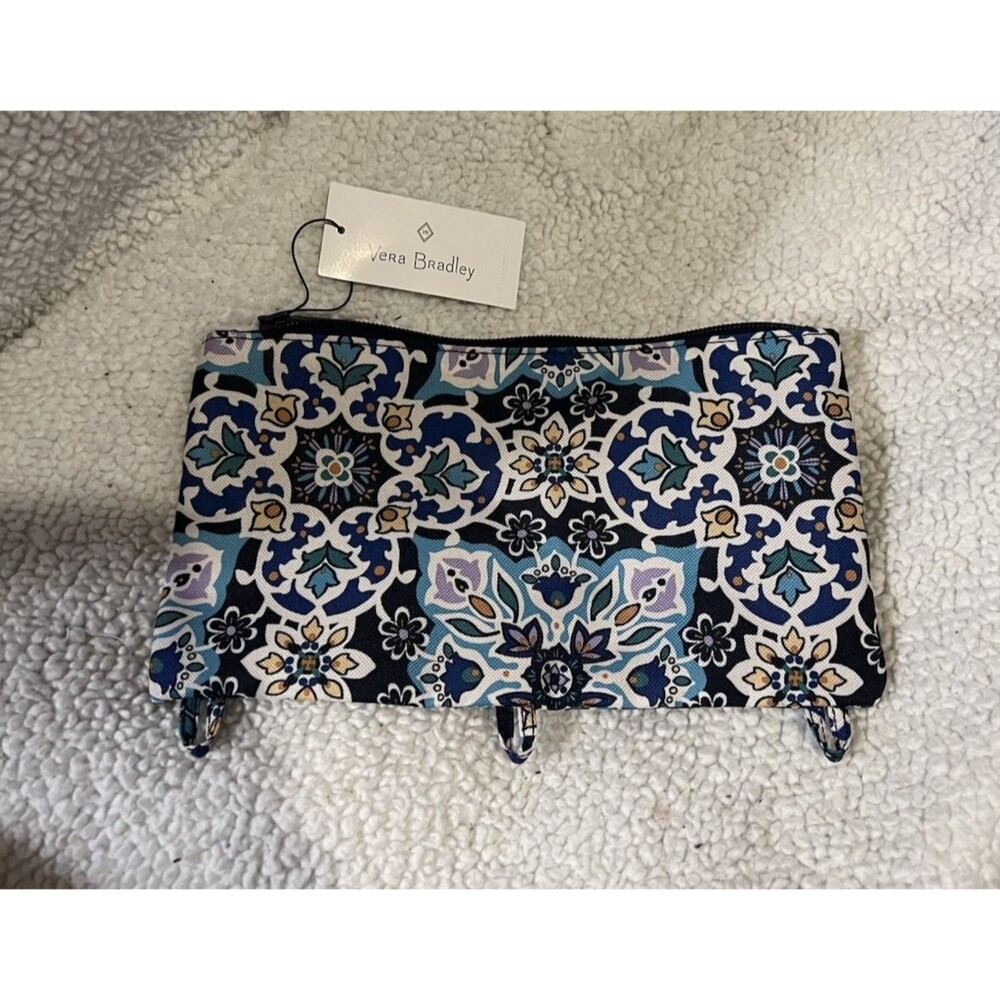 BRAND NEW W TAG Vera Bradley Lighten Up Pencil Pouch Lisbon Medallion Cool Color